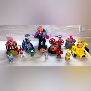 PAW Patrol (6) Vehicles (12) Pup Figure Lot • Limited Edition Metallic Series